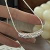 S925 Silver Niche Design Sense Retro Flash Cnc Necklace Korean Style Simple And Fashionable Collarbone Chain