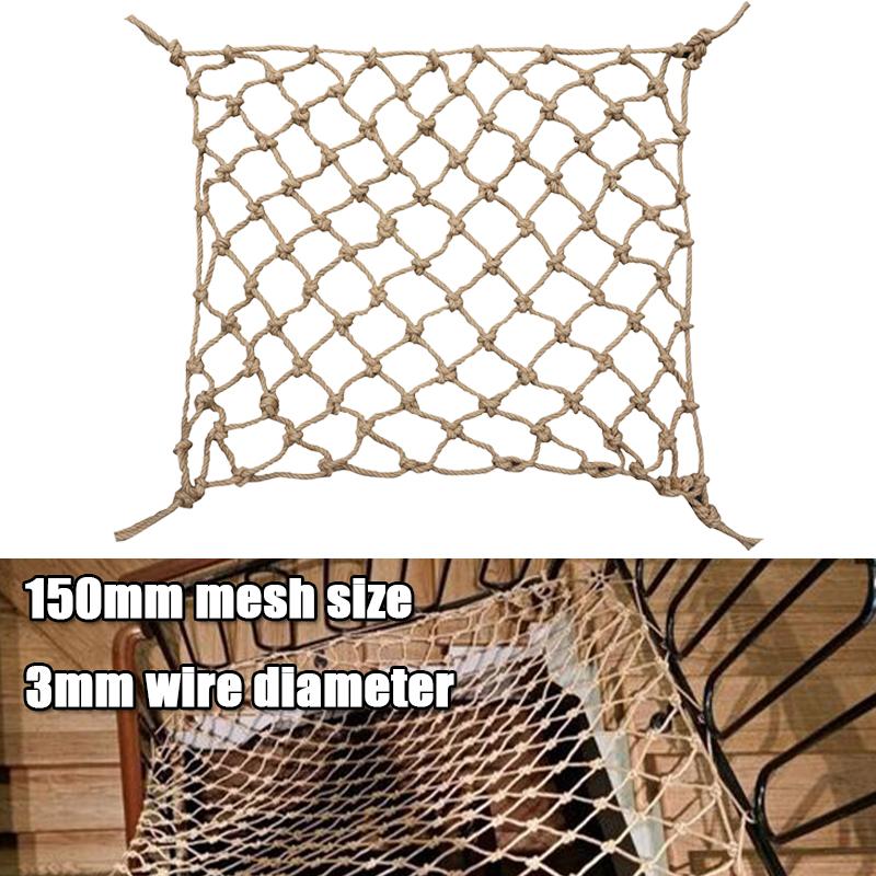 1Pc Hemp Rope Climbing Net Nature Jute Rope DIY Craft Jute Twine Trellis Decorative Net D 3mm Wire Ceiling Mesh Wall Decoration