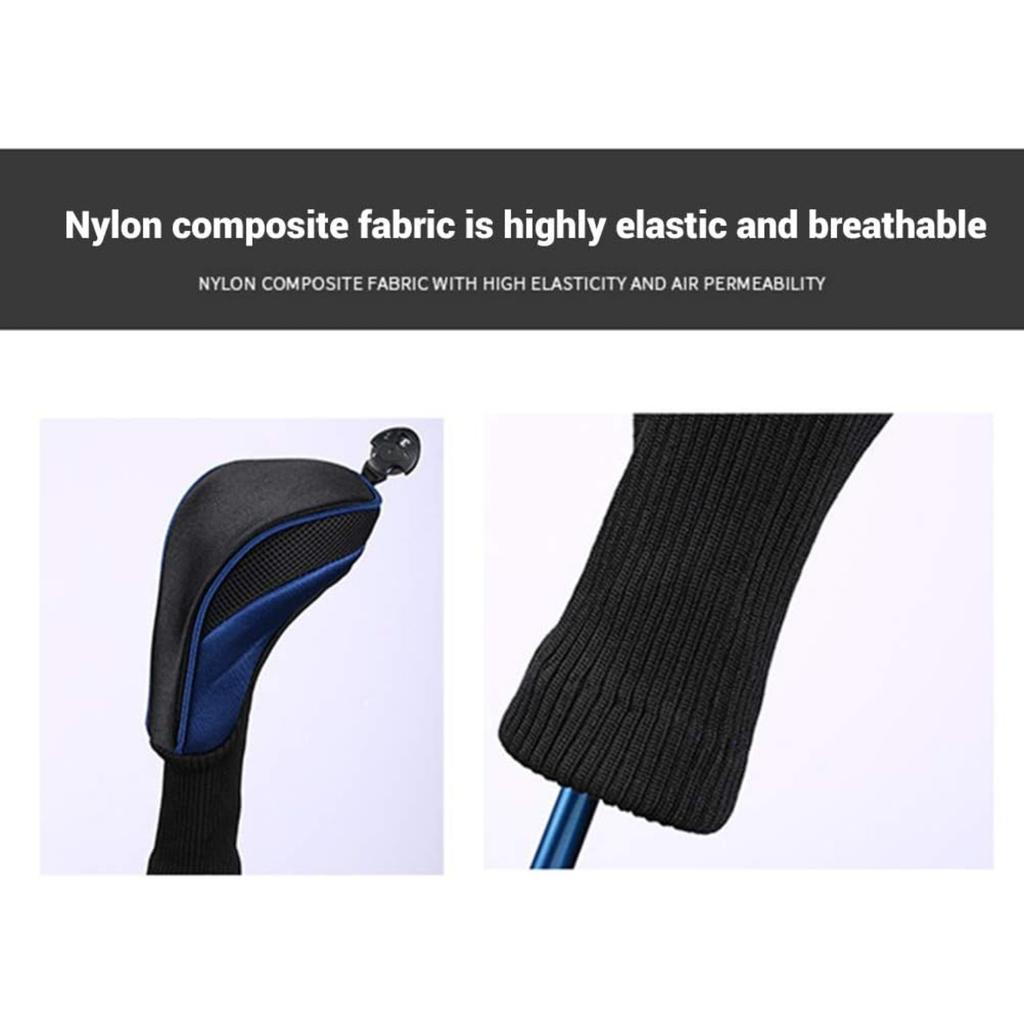 3Pcs Covers Set 1 3 5 Fairway Wood Driver Headcovers Professional Covers (Black)
