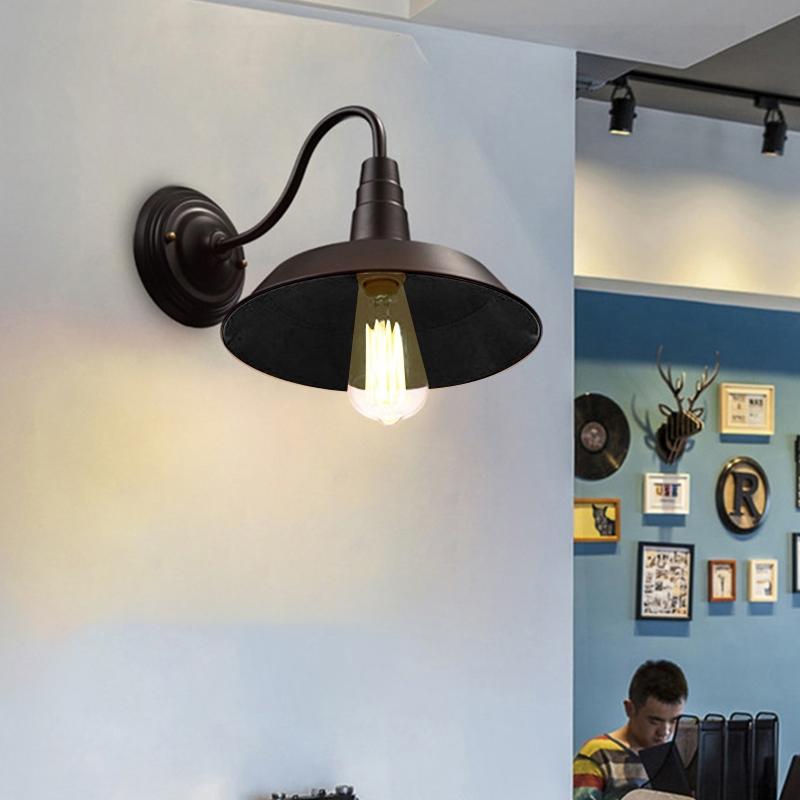 Antique Iron Material Pot Cover Wall Lamps Village Wall Lamps Retro Iron Lighting Vintage Wall Lights Without Bulb
