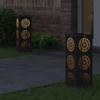 Solar LED Path Light 2 Pcs Black Cold Rolled Steel