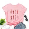 Cotton T-Shirt Short Sleeve Round Neck Women 2d Print Tops