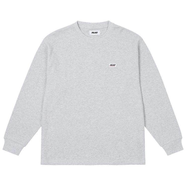 Palace Basically A Thermal Long-Sleeve Grey Marl Unisex Tops P27ES100 M