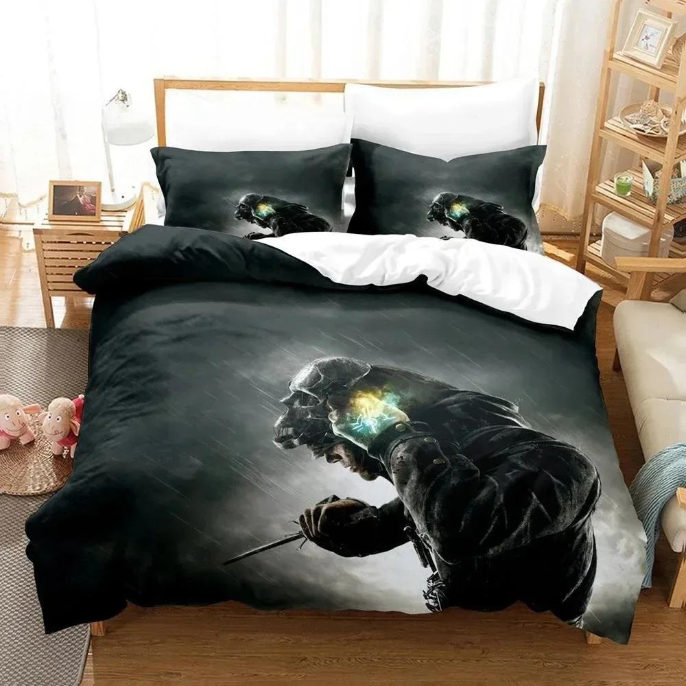 3D Printed Game Bed Sheet Sets Dishonored Bedding Set Single Twin Full Queen King Size Bed Set Adult Kid Bedroom Duvetcover Sets