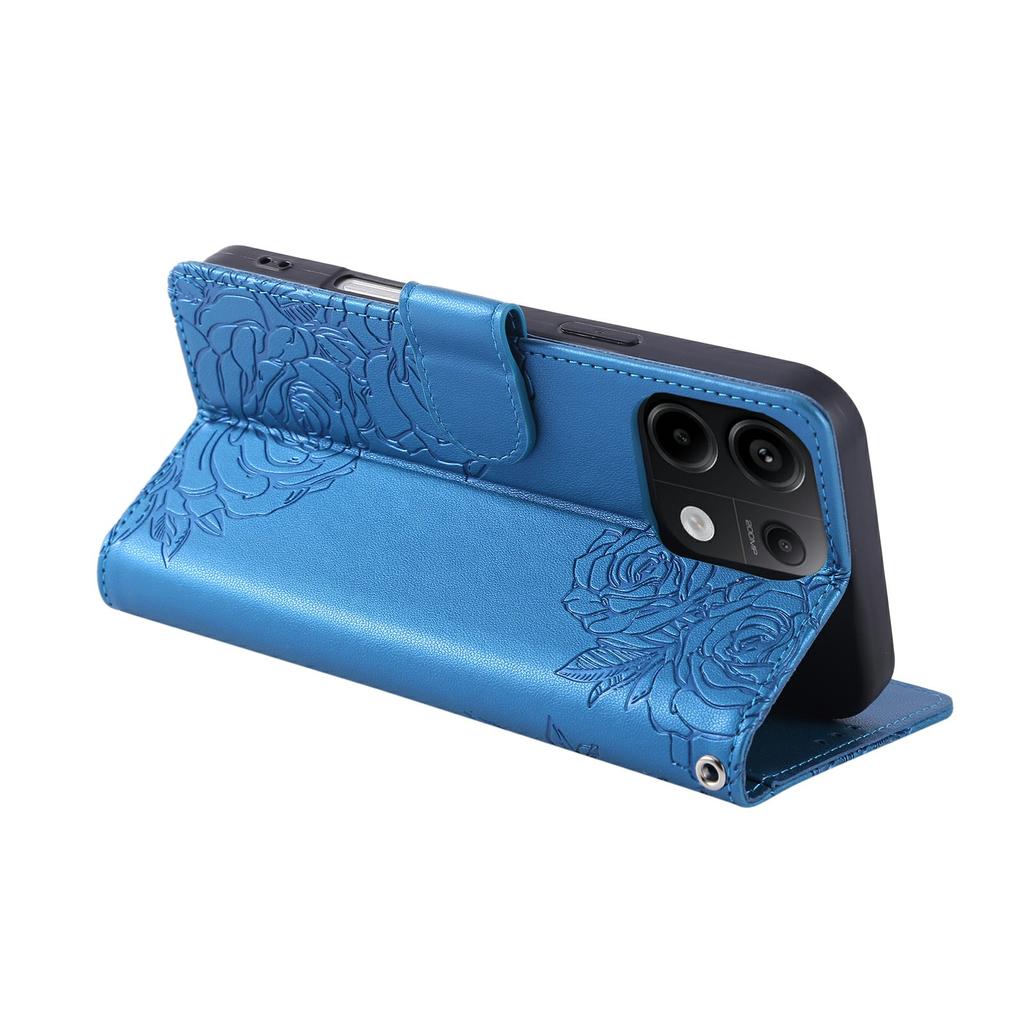 For Xiaomi Redmi Note 13 Pro 5G/Poco X6 5G Case Rose Flower PU Leather Wallet Phone Cover with 3 Card Slots