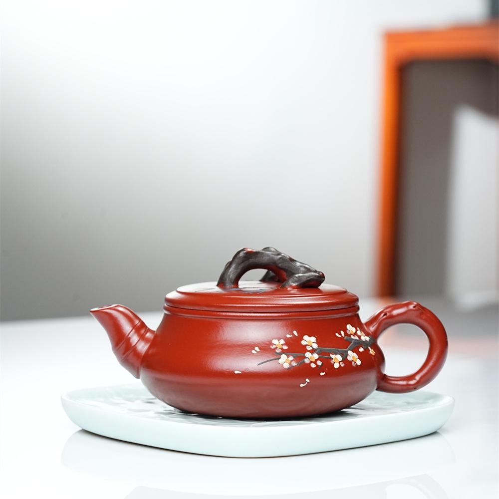 Handmade Yixing Purple Clay Teapot - Three Friends of Winter Collection