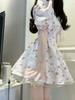 First Love Sweet Floral Dress Women's Summer New Waist Skinny Small Fresh Running Princess Fluffy Short Dress