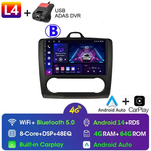 9" 2 Din 4G+WiFi Car Radio for Ford Focus Exi MT Mk2 MK3 2004-2011 Multimedia Player Android 13 GPS Navigation Head Unit