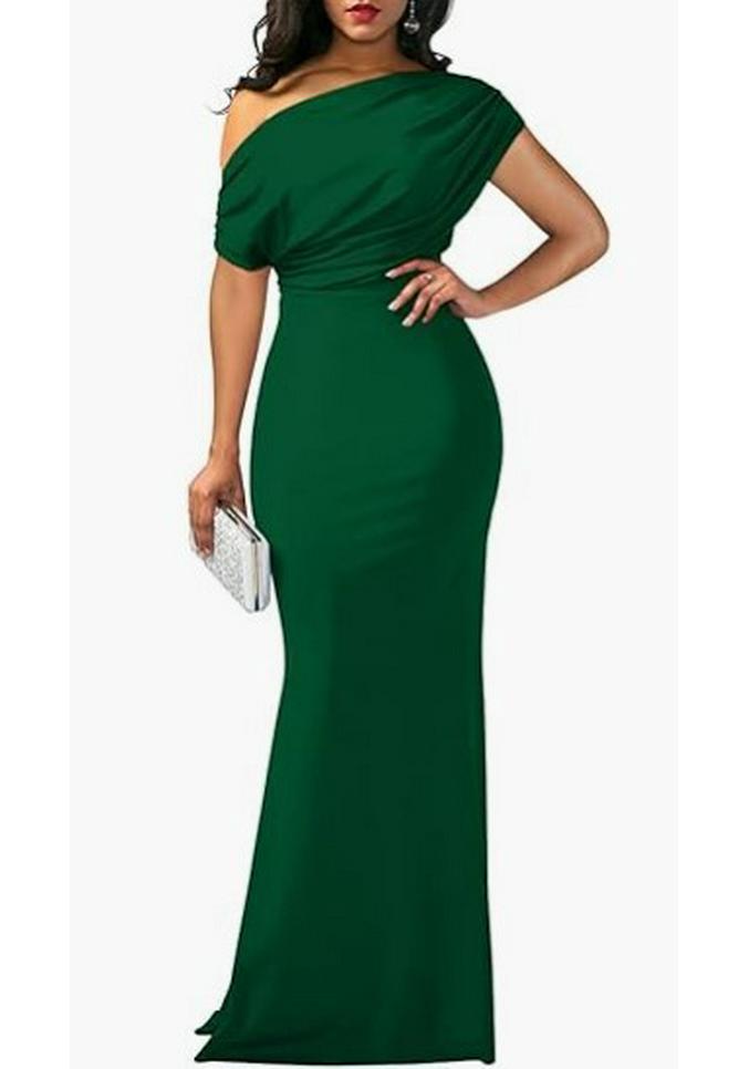 Abito Formale Donna Primavera 2024 Monospalla Senza Maniche Bodycon