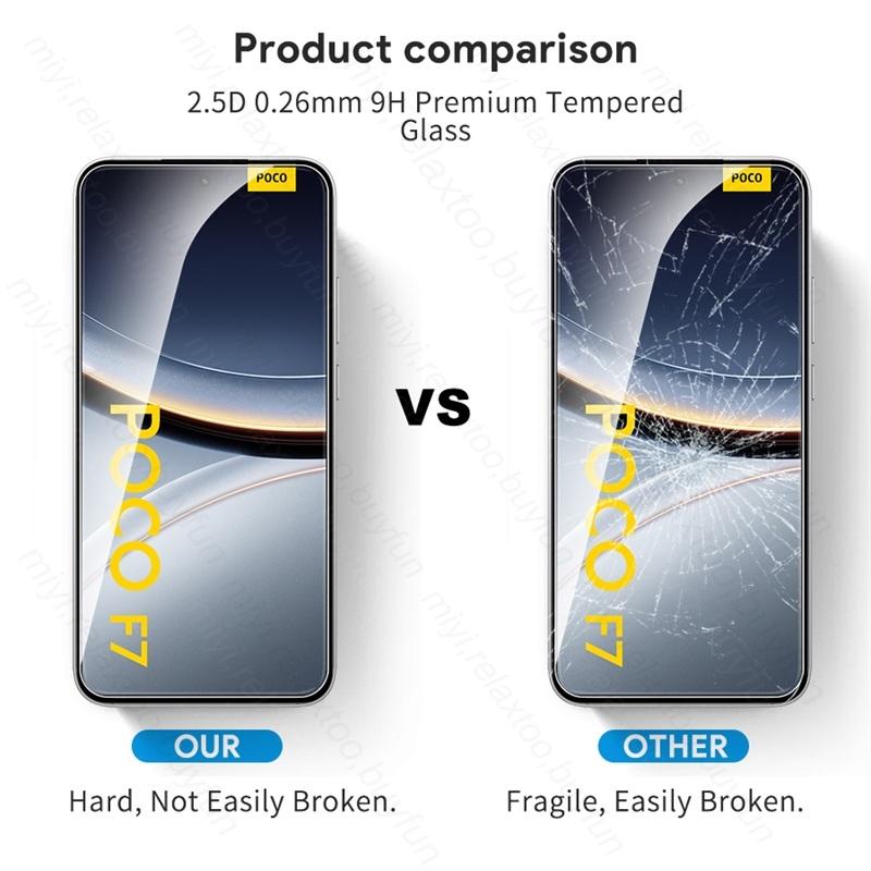PocoF7 Glass 2To1 Clear 9H Screen Protector Tempered Glass For Poco F7 5G Global Camera Glass On Poxo Poko Little F7 F 7 7F