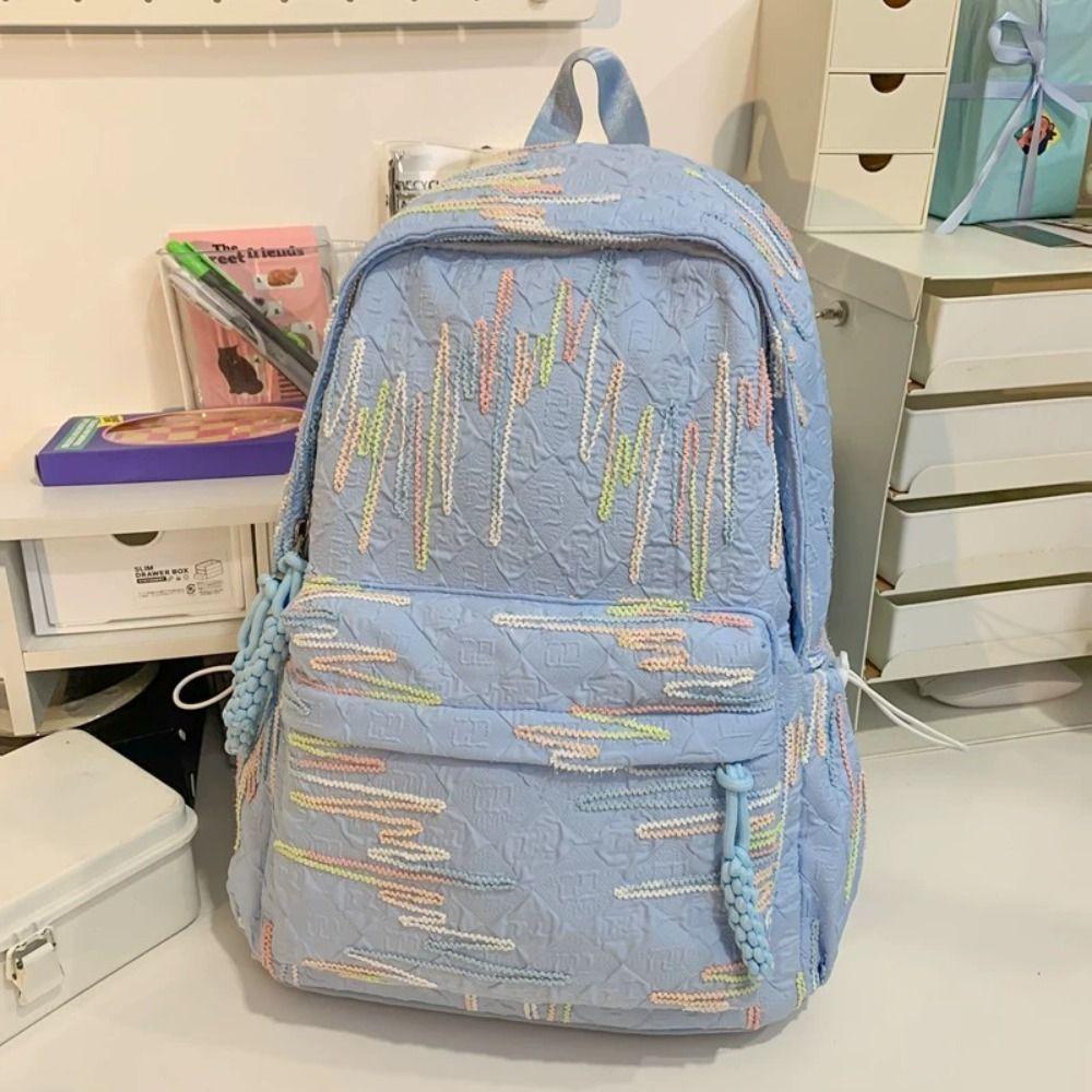 Zipper Students Schoolbags Large Capacity Casual Daypack Travel Backpack  for Teen