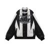 Unisex Streetwear Biker-Style Zip-Up Jacket Cotton Blend Oversized Casual Outerwear Men Women