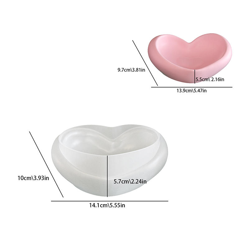 1PC Love Heart Shell Shaped Silicone Storage Tray Mold DIY Epoxy Resin Mould Jewelry Plate Trinket Casting Mold Craft Decor