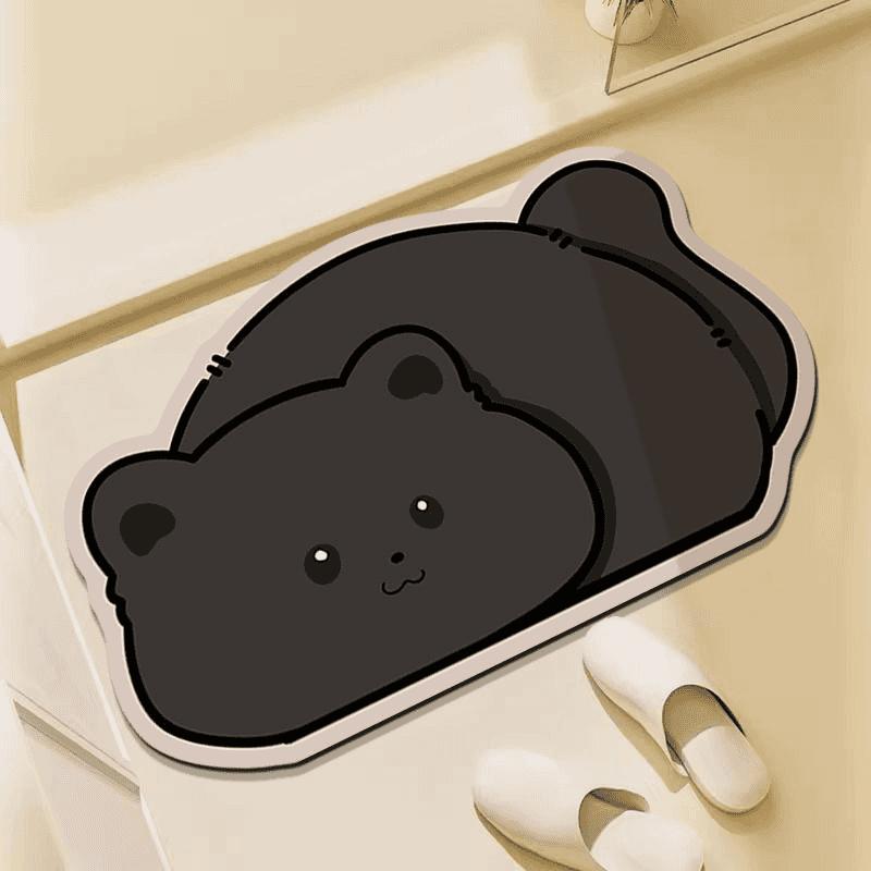 Diatom mud bathroom water-absorbing non-slip floor mat, bathroom door floor mat, household quick-drying cute cartoon carpet mat