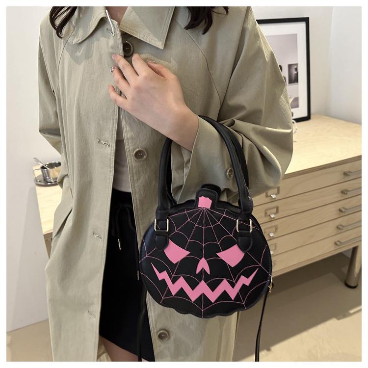 Funny Pumpkin Shaped Crossbody Bag for Women Faux Leather Shoulder Handbag KTB