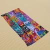 Serviette de plage chat abstrait coloré Impression recto Microfibre séchage rapide Serviette pour piscine plage natation Art Bohème pour amoureux des chats