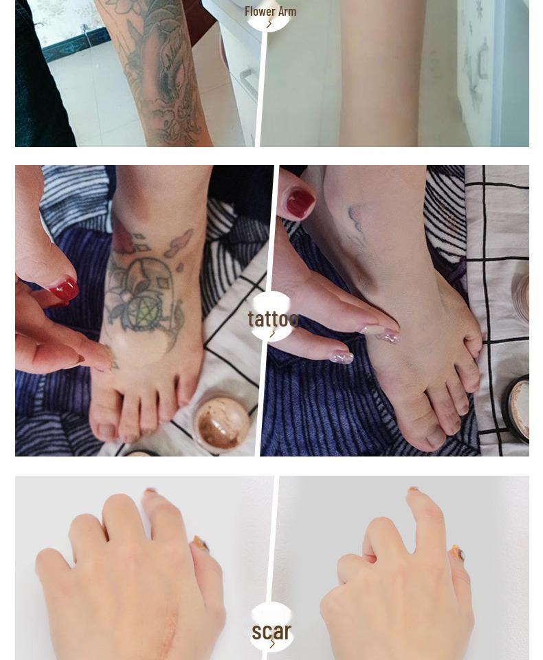 Tattoo Cover Concealer Set - Long-lasting, Waterproof, Non-transfer Foundation for Scars and Birthmarks.