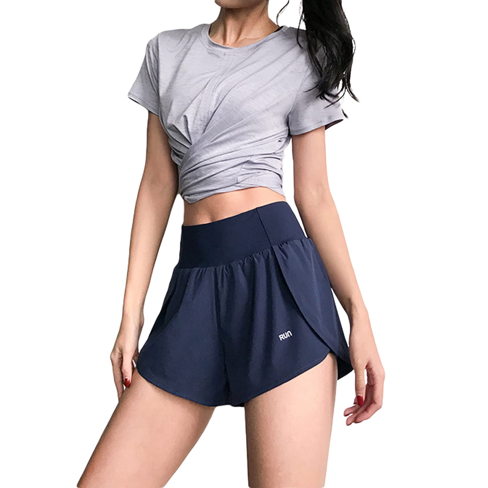 

Шорты Yuoku для спорта, бега, йоги, с идеальной боковой частью, для и тренажерного зала, мужские и женские, со встроенными карманами, брюки, шорты, нижнее белье, цельные леггинсы,