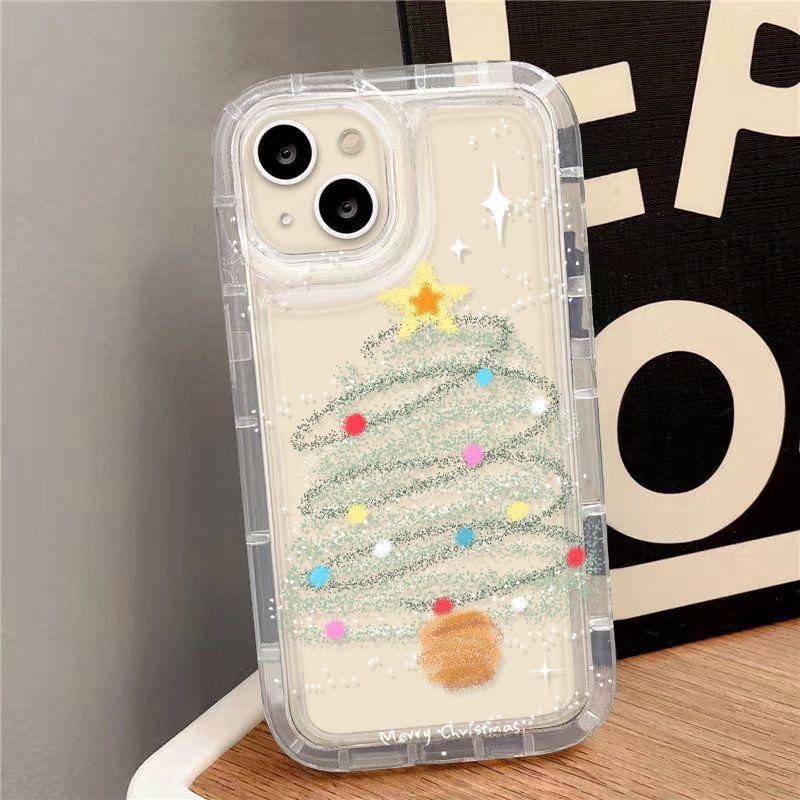 Colored Star Christmas Tree Applicable iPhone17promax Airbag Mobile Phone Case 16Pro Couple 13/14 Factory