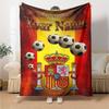 Name Custom Spain Football Print Flannel Blanket High Quality Warm Comfortable Cover for All Seasons Perfect for Gifts Home Decor