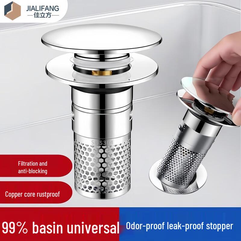 Anti-Clog Pop-Up Washbasin Drain Stopper