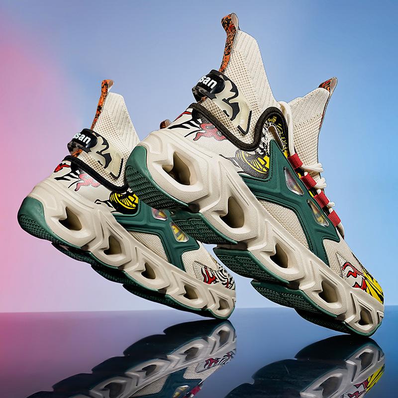 

Sneakers men s blade sole tank sole tide shoes mesh fly-woven breathable large size men s shoes sneakers 46 бежевый