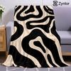 Beige Black Swirl Abstract Ultra Soft Sherpa Fleece Blanket Fluffy Warm Halloween Cozy Throw for Sofa Couch Bedroom All Season