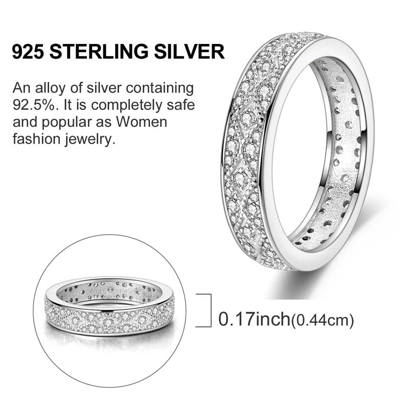 Rings Original 925 Silver Rings Simple Zircon Heart Ring for Wedding Valentine's Day Women Ring Jewelry Gift