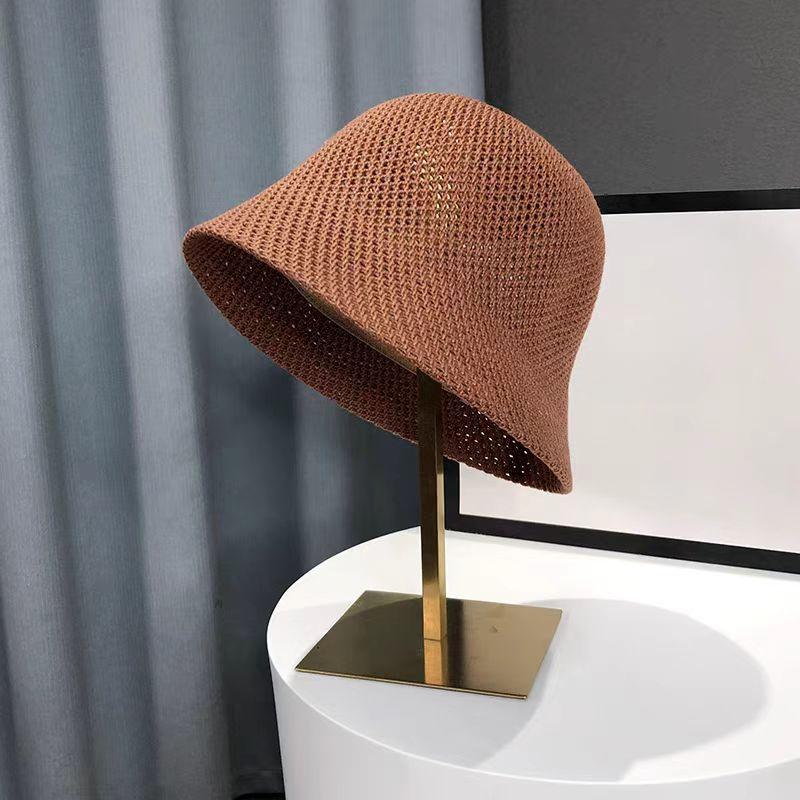 Hat Women's Bucket Hat Spring and Summer Hollow Thin Sun Hat Sunshade Bucket Hat Washbasin Hat