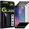 Screen Protector - VCOMP - Samsung Galaxy A6+ - Pack of 3 - Tempered Glass - Black