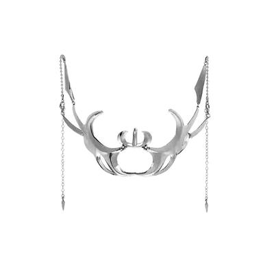 Punk Alien Decent Nose Mechanical Mask Cosplay Chin Gothic Masks Metal Face Wearing Halloween Masquerade Party Accessories