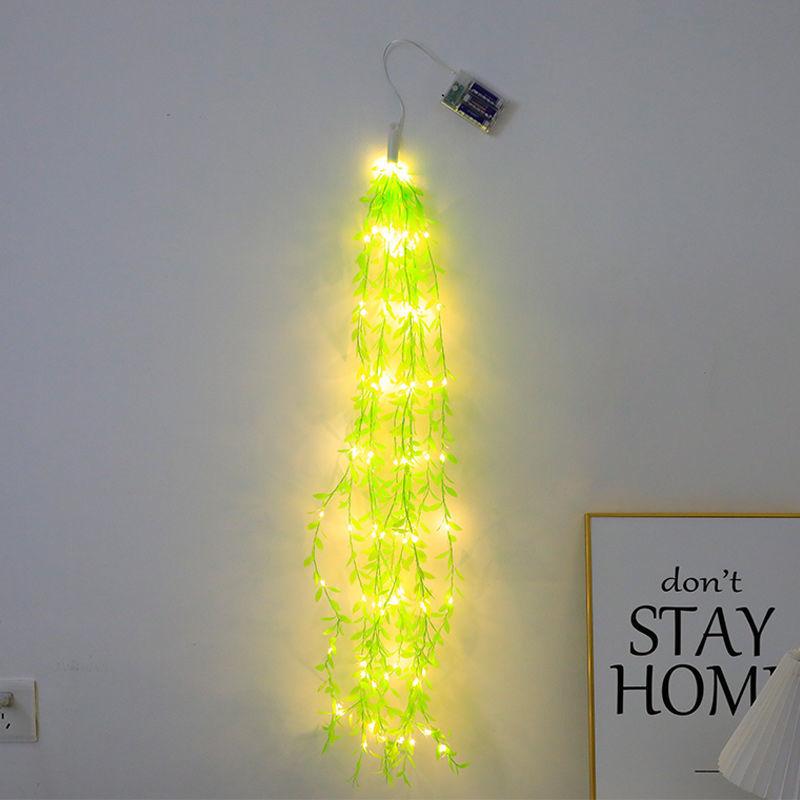 

LED Green Leaf Rattan Copper Wire Lamp Maiden Heart Outdoor Courtyard Decorative Lamp Solar Branch Lamp Room Decoration Lamp