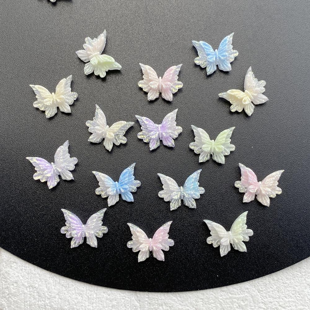 50 Stück Harz Süßer 3D Mini Schmetterling Flache Rückseite Strassstein Scrapbooking DIY Basteln Für Nagel Dekor Schmuck Zubehör