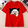 Comfortableunisex Black Tshirt With Playful Dog Print Short Sleeve Tshirt Crew Neck Top For Casual Wear Unisex Clothes