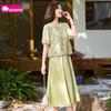 Fumama Embroidered Lightweight Summer Dress Set for Middle-Aged Women