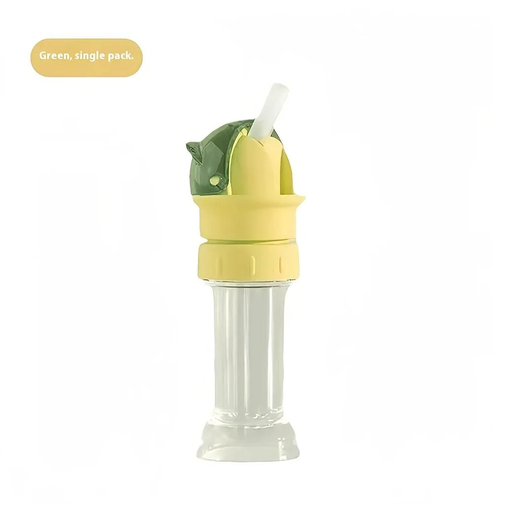 [Leak-Proof | Durable] Leak-Proof Durable Portable Sports Water Bottle with Straw | PP Material, Green & Yellow Design 1PC