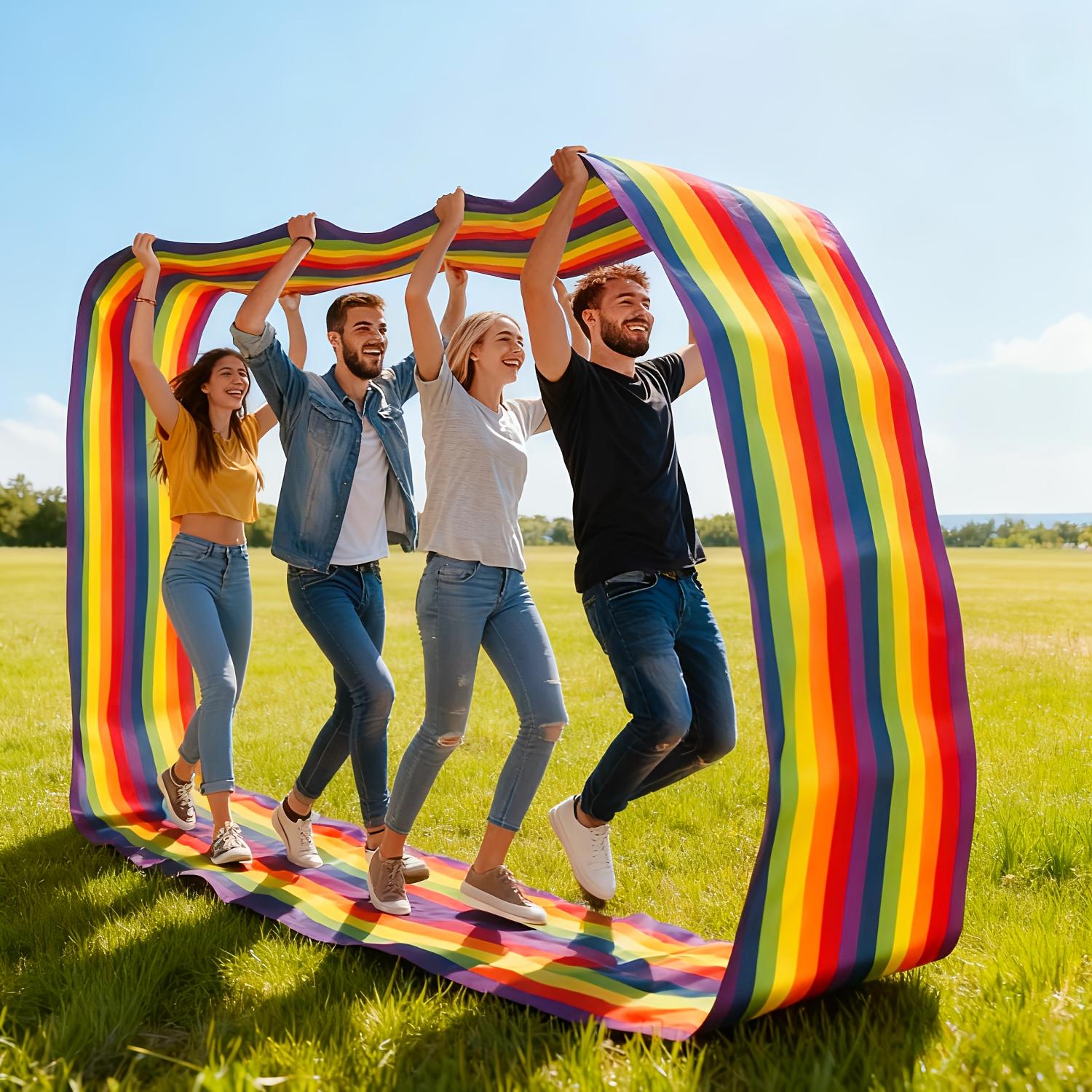 Colorful Striped 6m x 45cm Team Running Mat | Durable for Group Games, Office Team Building, Holiday Party, Outdoor Challenge, Family Gatherings