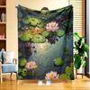 1 Comfortable Lotus Reflection Flannel Blanket | High-Definition Digital Print, All-Season Use, Skin-Friendly Soft 100% Polyester, Perfect Gift for Fa