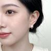 Enamel Birthday Cake Stud Earrings Childishness Zircon Mousse Cake Earrings Korean Style Y2K Ice Cream Ear Studs Gift