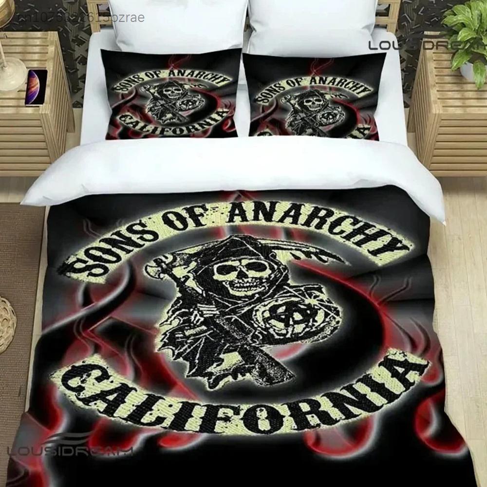 Sons Of Anarchy Retro Bedding Set For Bedroom Soft Modern Bedspreads Comefortable Kids Duvet Cover Quilt Cover And Pillowcase