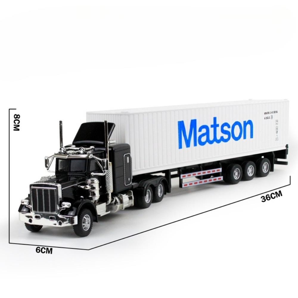 1:50 Amerikanischer Anhänger Transportfahrzeug Diecast Legierung Vorderteil Container LKW Modelle Spielzeug Ton Licht Autos für Jungen Weihnachtsgeschenke