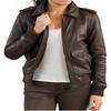 Noora Women's Dark Brown Lambskin Leather Jacket, Biker Bomber Style Leather Jacket
