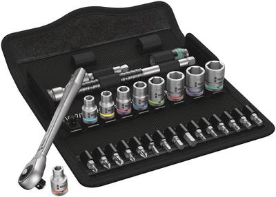 Wera 05004020001 Zyklop Metall-Ratschenkasten 8100 SA 28 Teile Importiert aus 10, Druckknopfschalter, 1/4" Antrieb, [Offiziell Japan]
