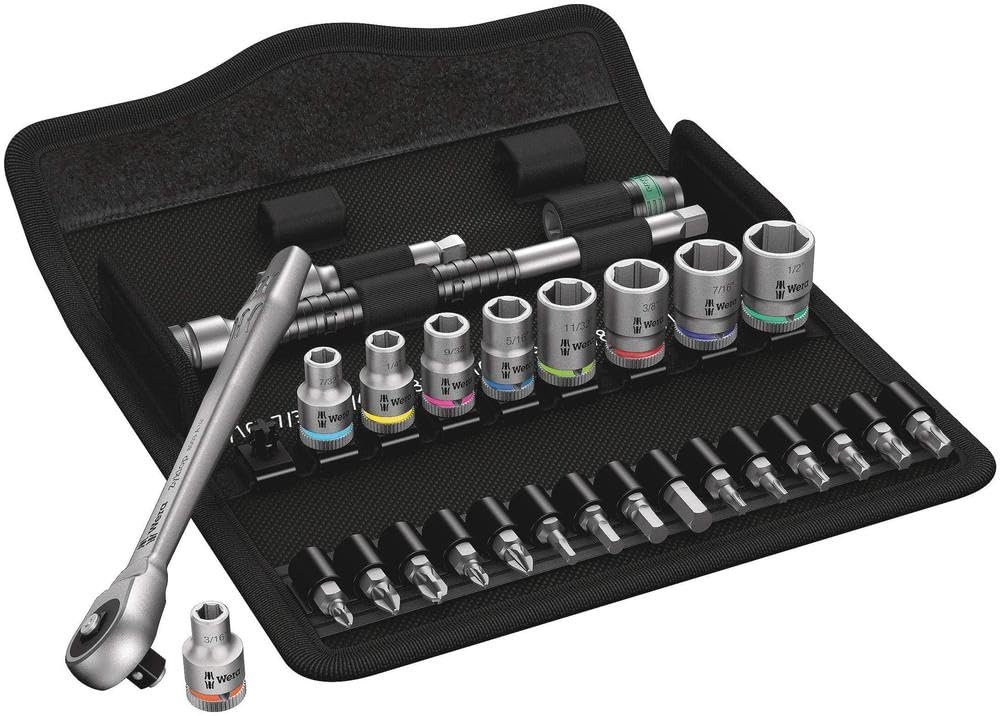 Wera 05004020001 Zyklop Metal Ratchet Set 8100 SA 28 Pieces Imported from 10, Push-Button Switch, 1/4" Drive, [Officially Japan]