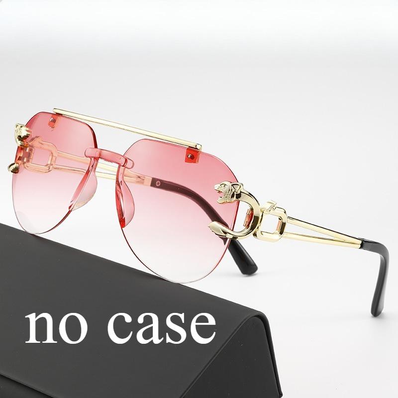 

Frameless Cut Edge Sunglasses Toad Shaped Gradient UV Resistant Large Frame Sunshade Glasses for Men Women