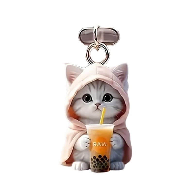 Type C USB Port Dust Plug with 2D Acrylic Pendant Charm Mobile Dust Plug Charm Phone Accessories for Phone Decorations