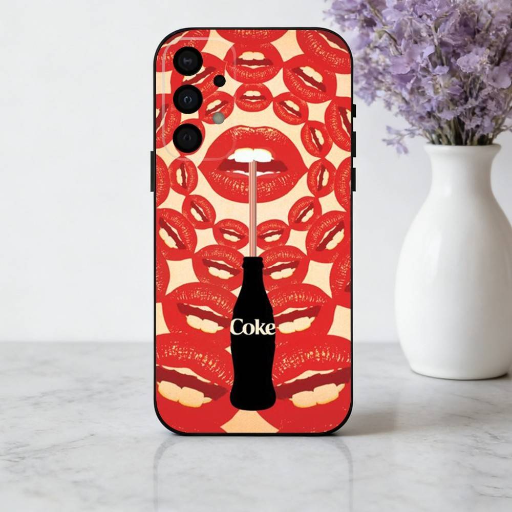 CocaS-Fashion C-Cola Phone Case For Samsung Galaxy A73,A72,A71,A70,A53,A52,A51,Others Soft Black Cover