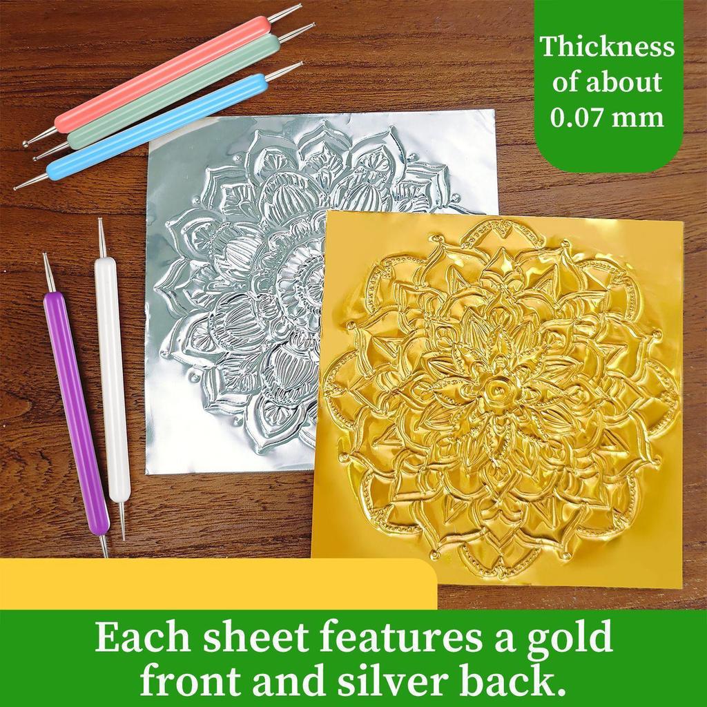 Aluminum Foil Art Tools Reusable Foil Embossing Tools For Painting Classroom Projects Home Decor Crafting Greeting Card Making
