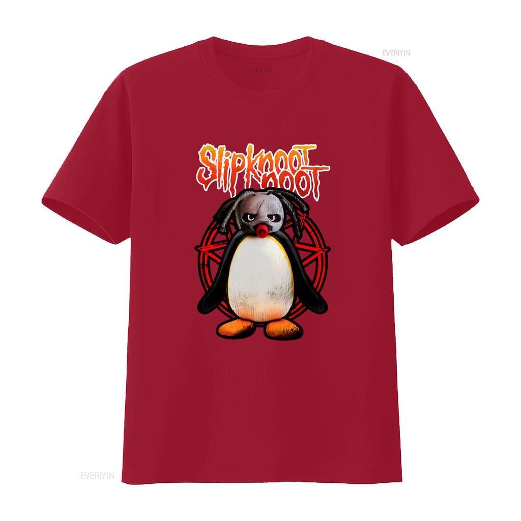 Slipknoot Noot Pingu Mens T Shirt Novelty Round Collar with Design vintage Washed fashion Casual designer clothes streetwear