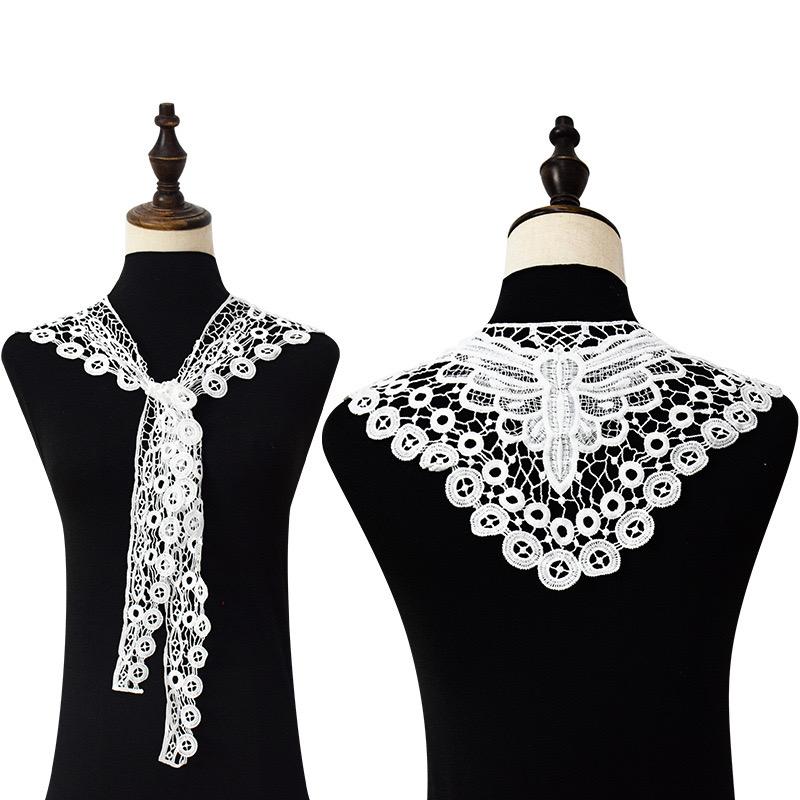 Summer Knitted Hollow Thin Lace Fake Collar Shawl Pullover Short Suspender Skirt False Collar Detachable Collars Sun Protection